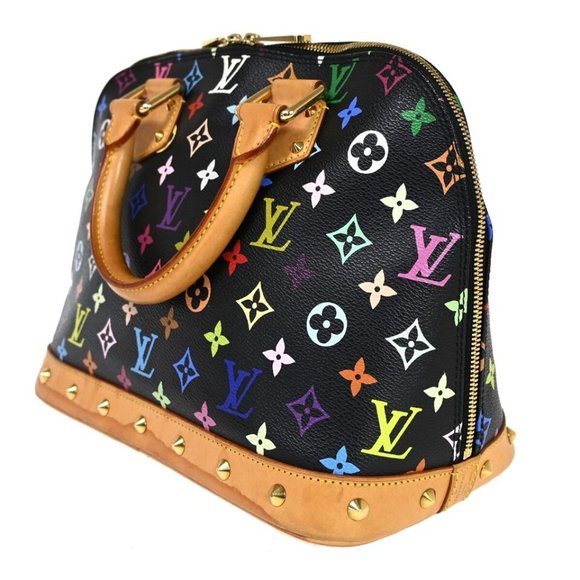 LOUIS VUITTON LV Logo Alma Hand Bag Monogram Multi Leather Black M92646 - Picture 1 of 16